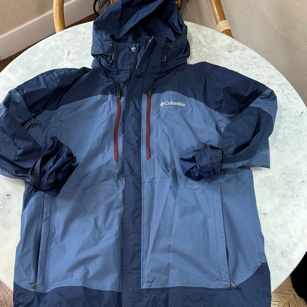Columbia Navy and Light Blue Raincoat
